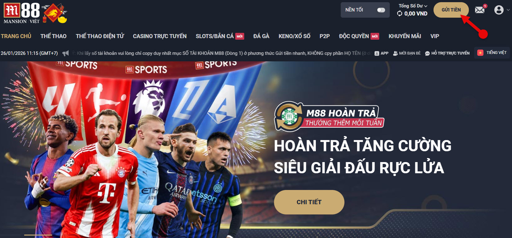 buoc 1: dang nhap vao tai khoan m88