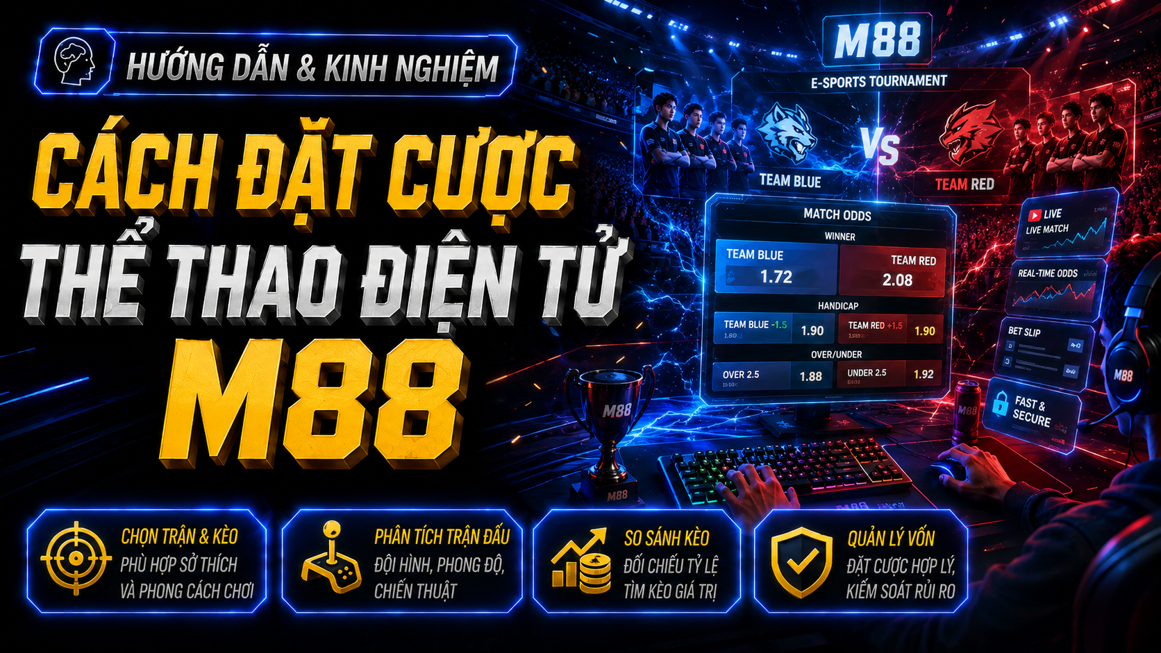 Hướng dẫn đặt cược thể thao điện tử tại M88 an toàn và hiệu quả