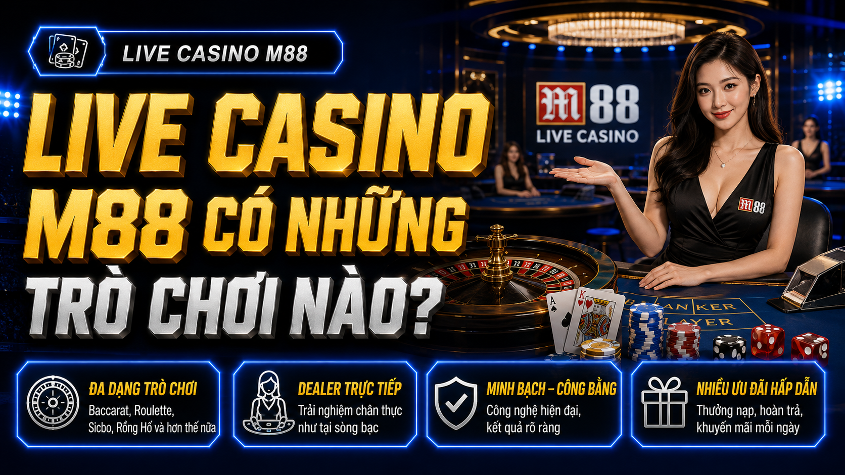 Live casino M88 có những trò chơi nổi bật nào cho người chơi mới?