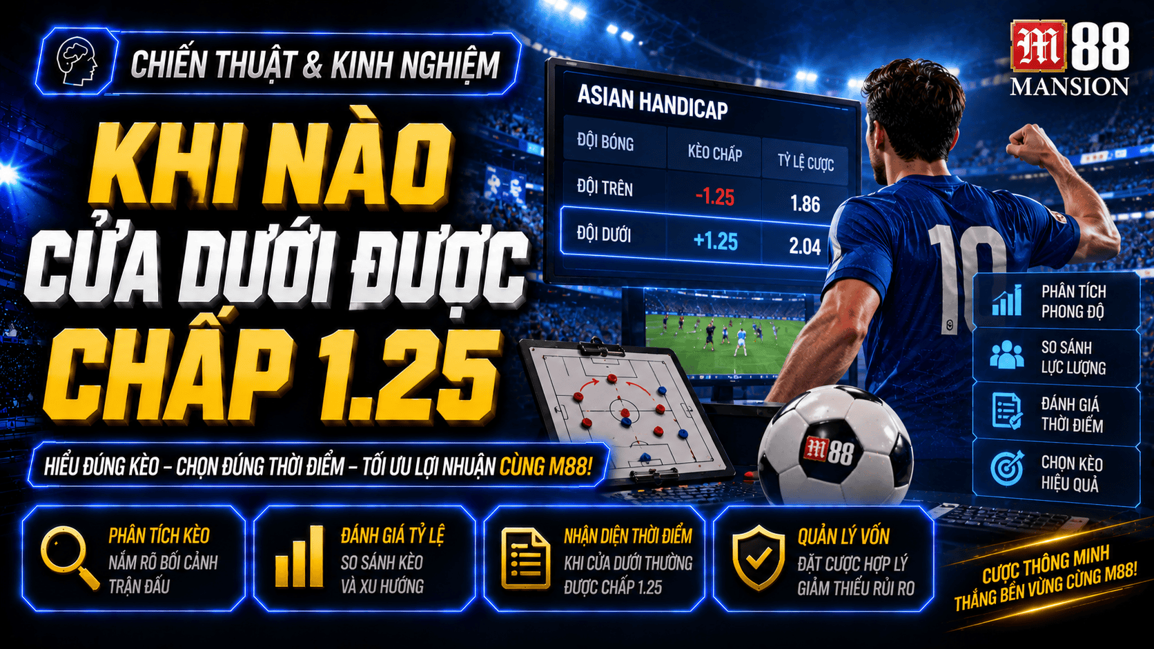 Khi nào cửa dưới được chấp 1.25 đáng chú ý