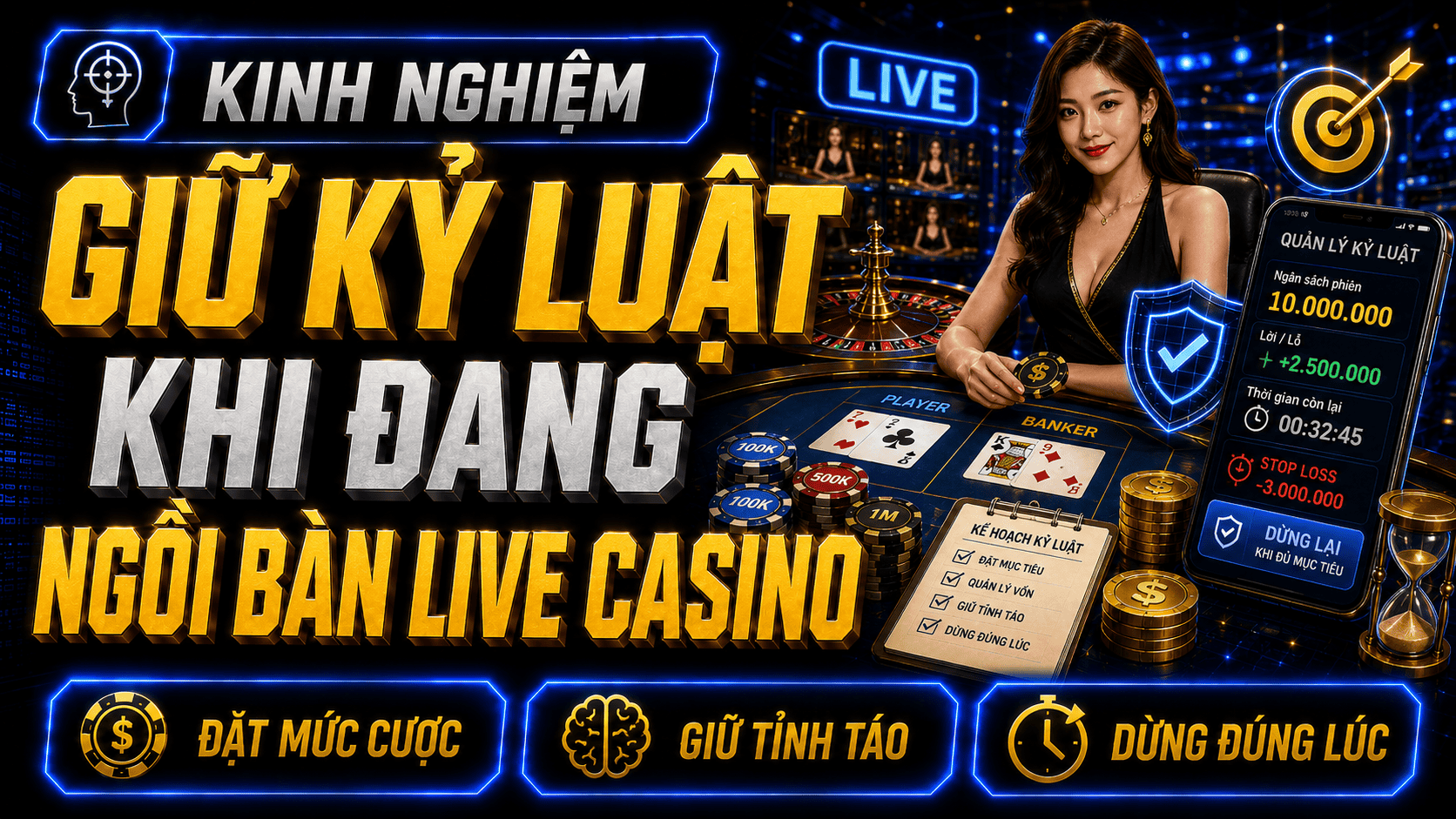 Giữ kỷ luật khi đang ngồi bàn live casino