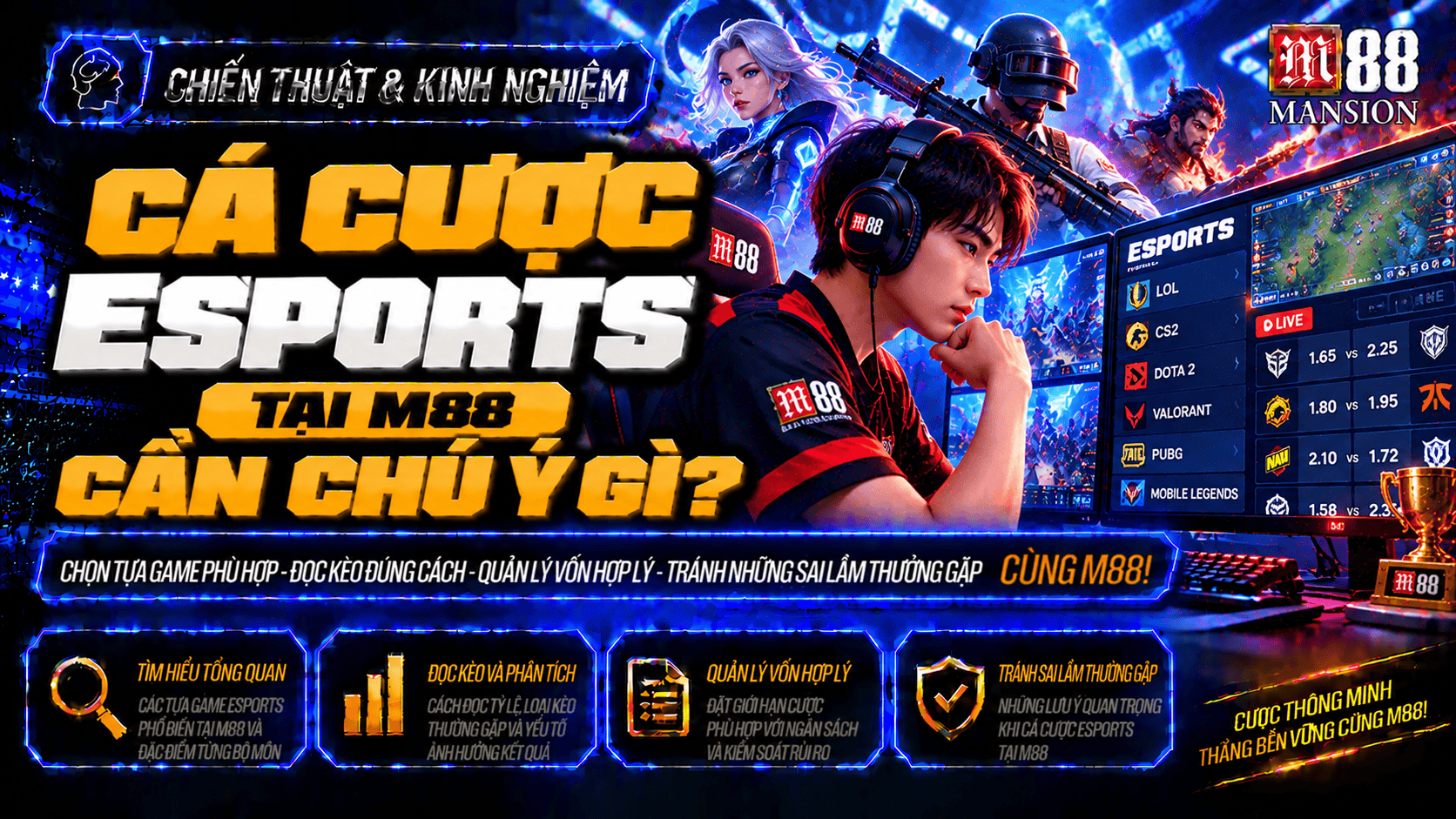 Tìm hiểu cá cược thể thao điện tử tại M88 cần chú ý gì?